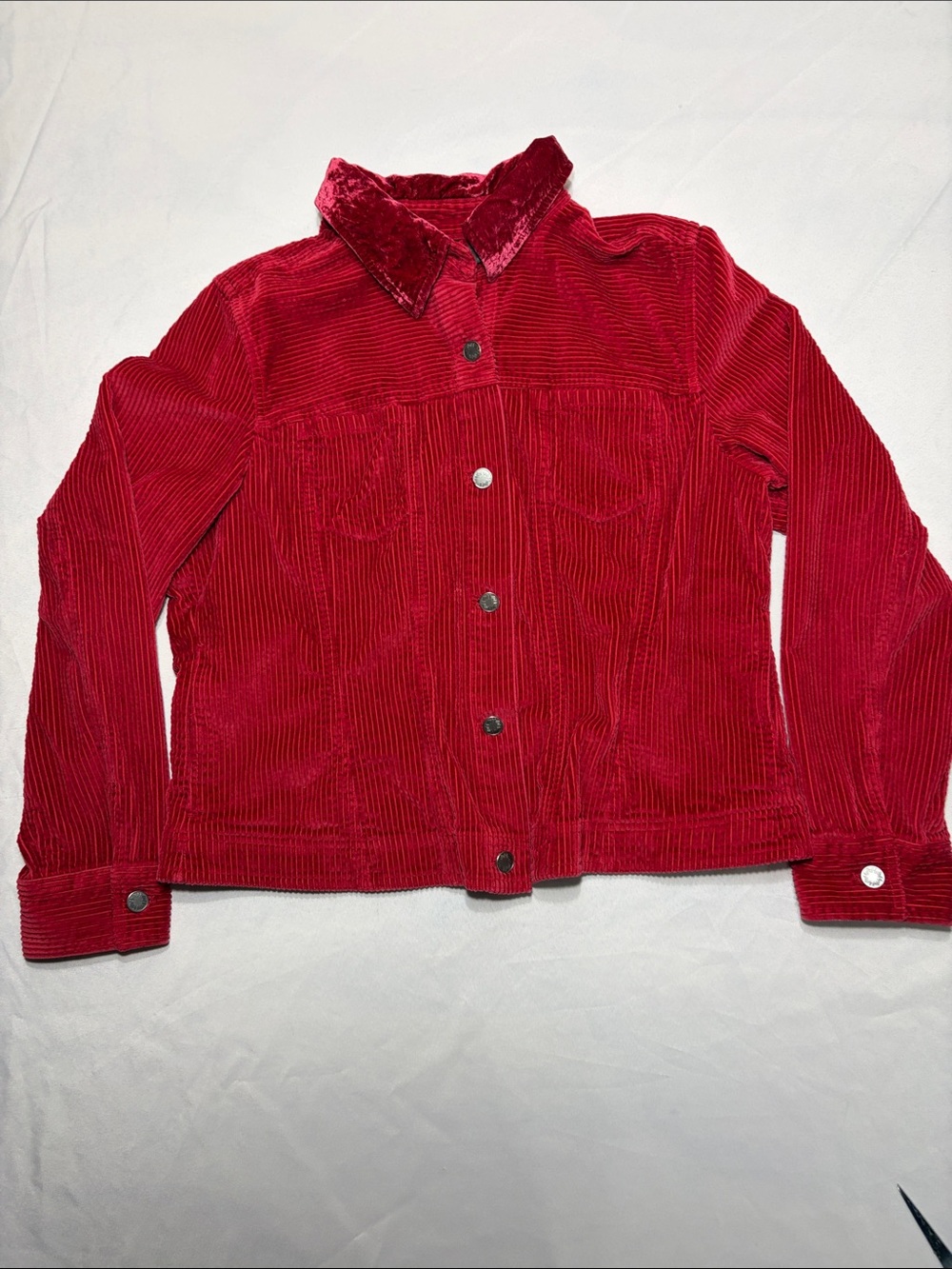 J. Jill Red Corduroy Button-Up Jacket
